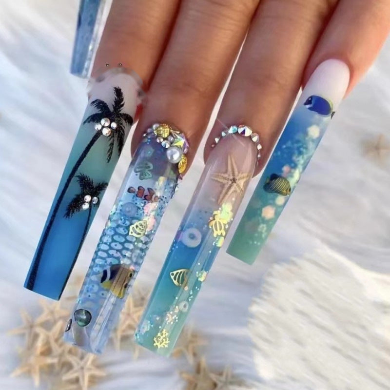 Artificial nails with maritime motifs Stornfield