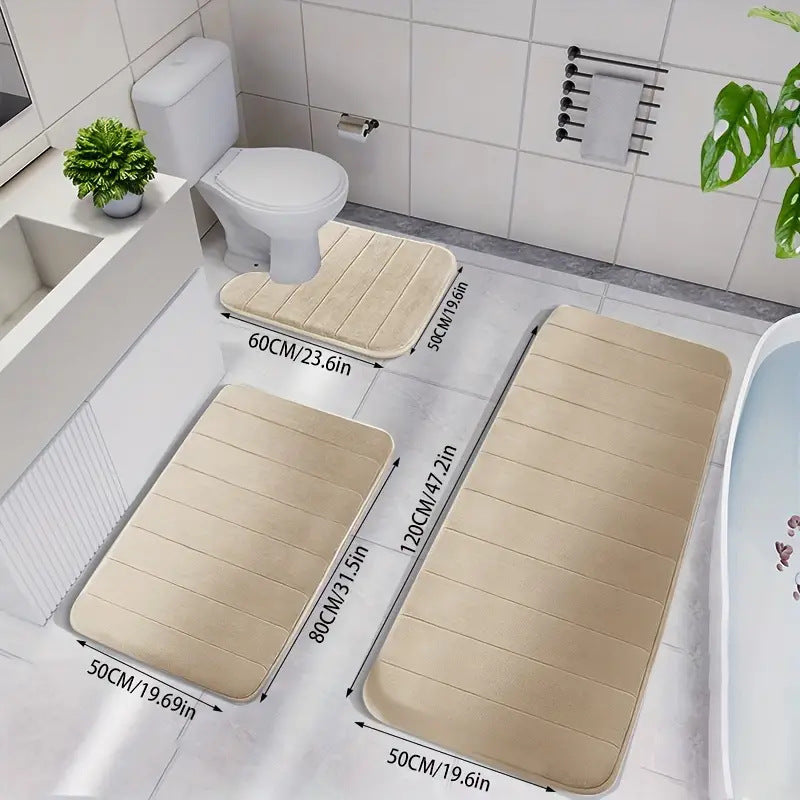 Non-Slip Bathroom Comfort Mat Set