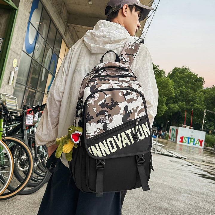 Durable Multi-Compartment Backpack with Plush Keychain Stornfield