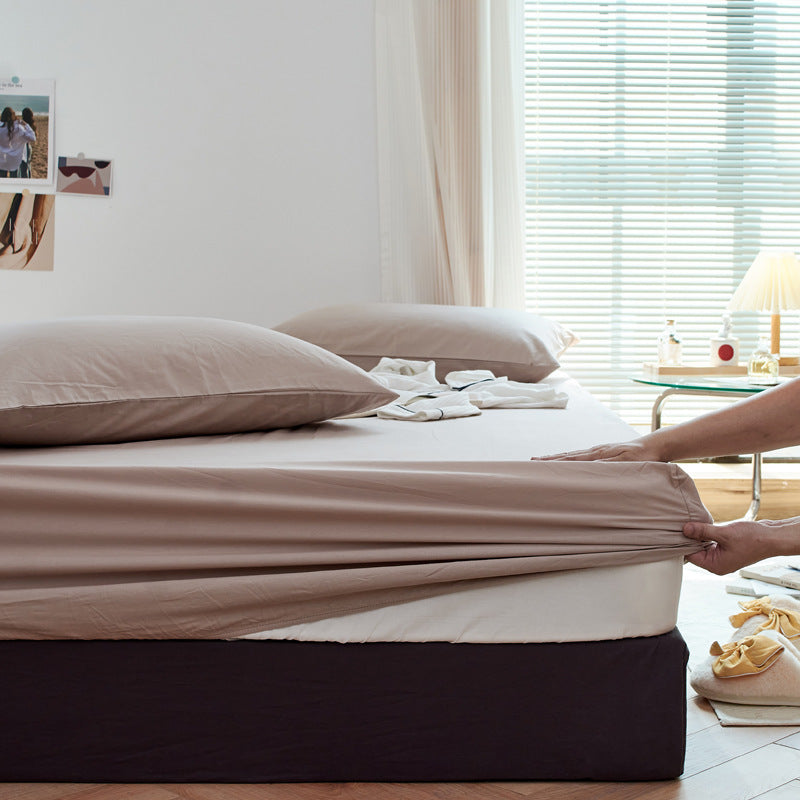 Deep-Pocket Elasticized Fitted Sheet Set with Sateen-Feel Pillowcases