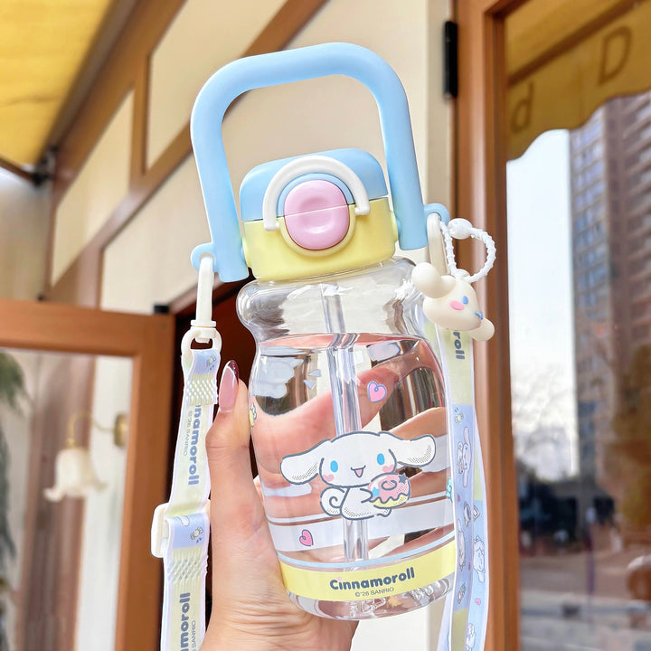 Women's water bottle with high-quality silicone carrying handle and playful character design Stornfield