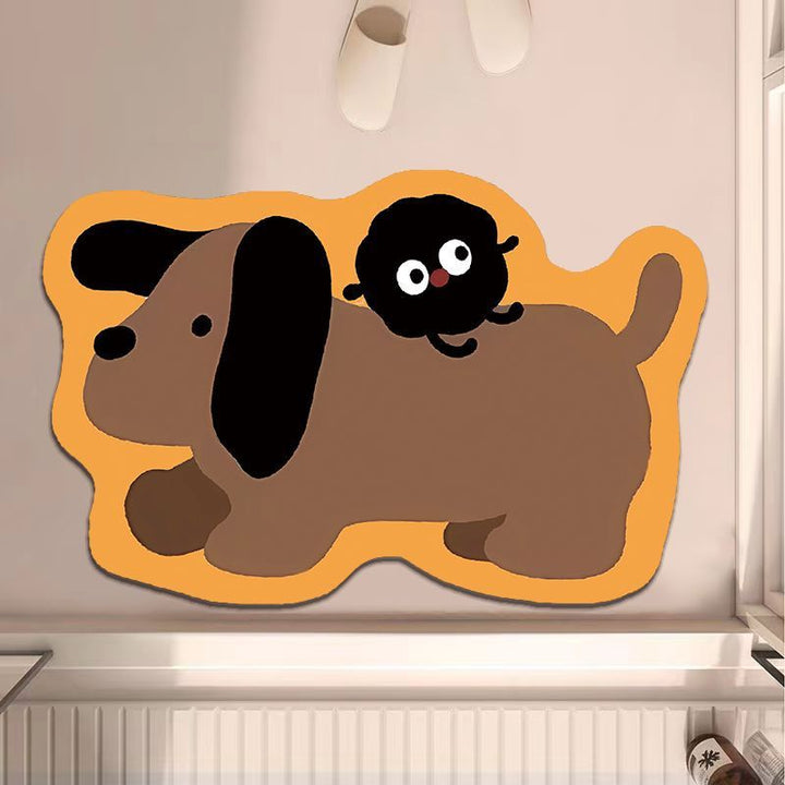 Playful Dog-Shaped Bath Mat