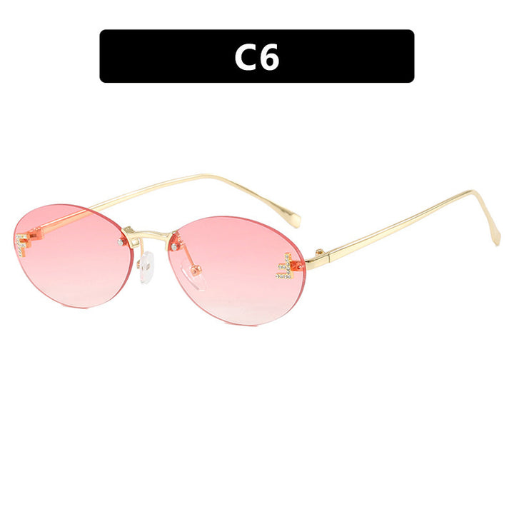 Women's fashionable sunglasses with elegant, round lenses and delicate metal frame Stornfield