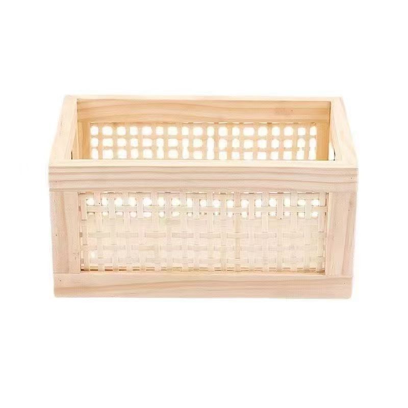 High-quality storage basket with rattan details Stornfield