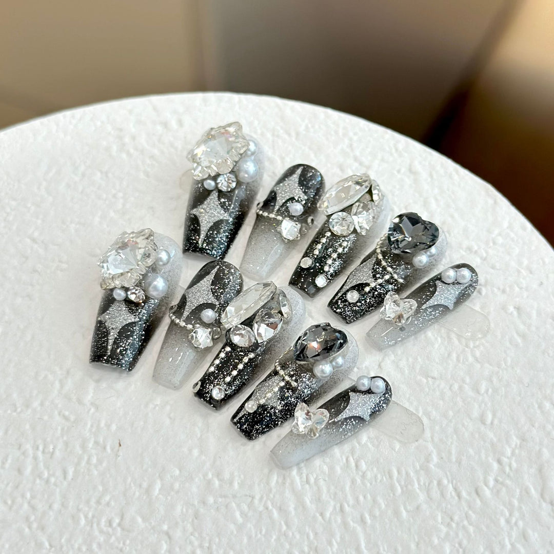 Artistic Glittering Press-On Nail Set
