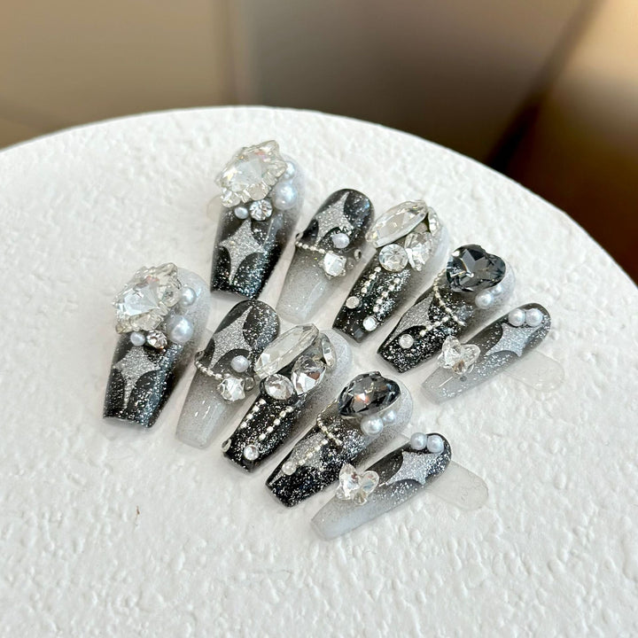Artistic Glittering Press-On Nail Set