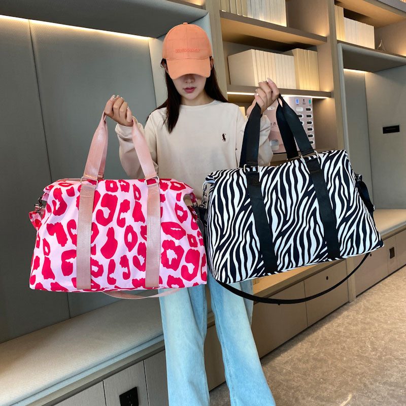 Sporty travel bag with trendy zebra pattern Stornfield