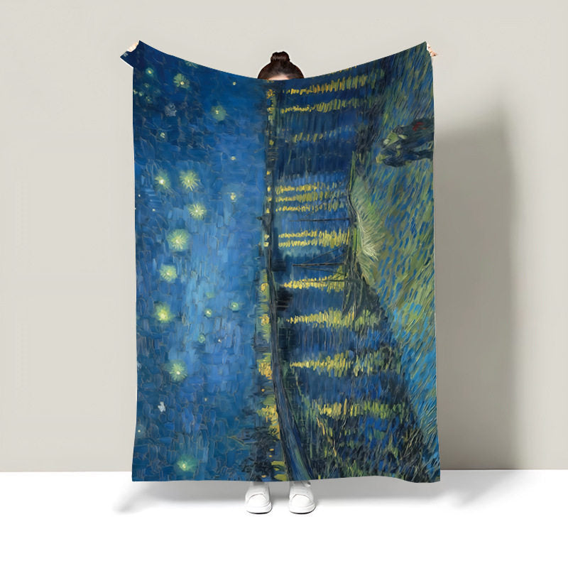 Artistic Floral Print Throw Blanket
