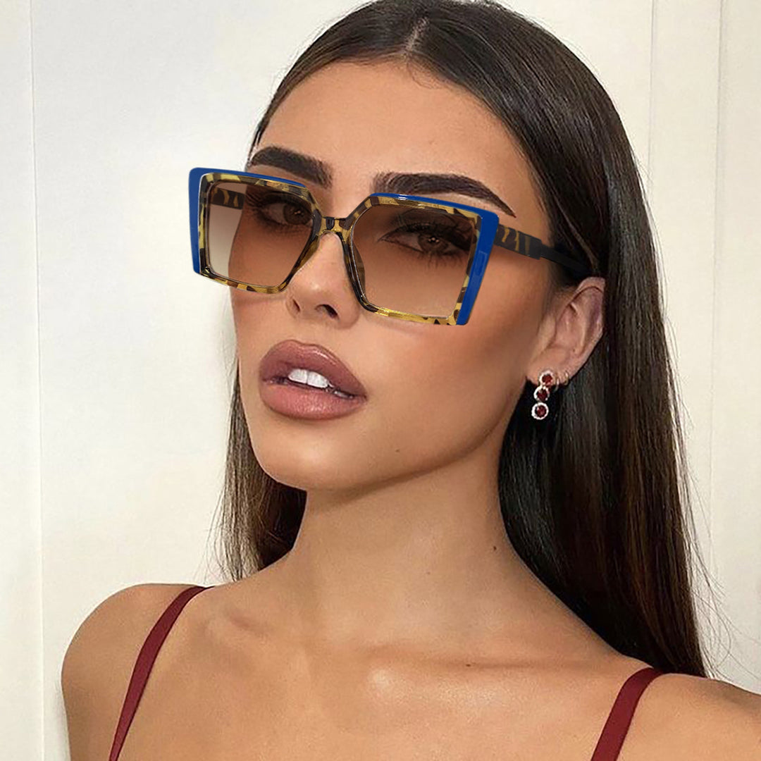 Women elegant square sunglasses with mirrored lenses Stornfield