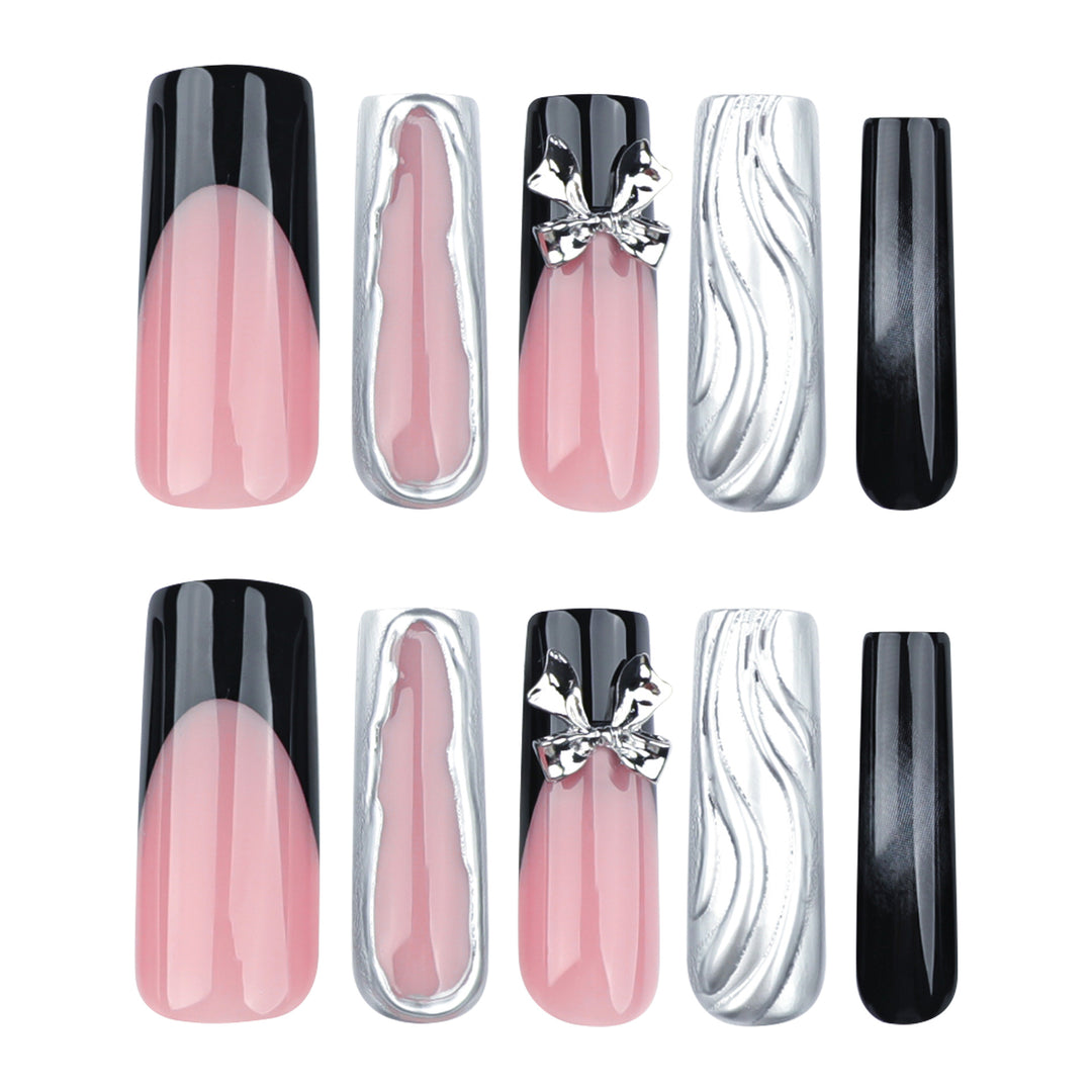 Artistic Nail Extensions with Metallic Design Stornfield
