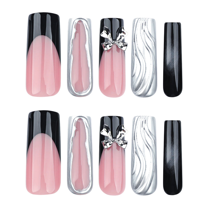 Artistic Nail Extensions with Metallic Design Stornfield