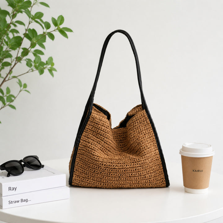 Practical macrame crossbody bag with elegant leather elements Stornfield
