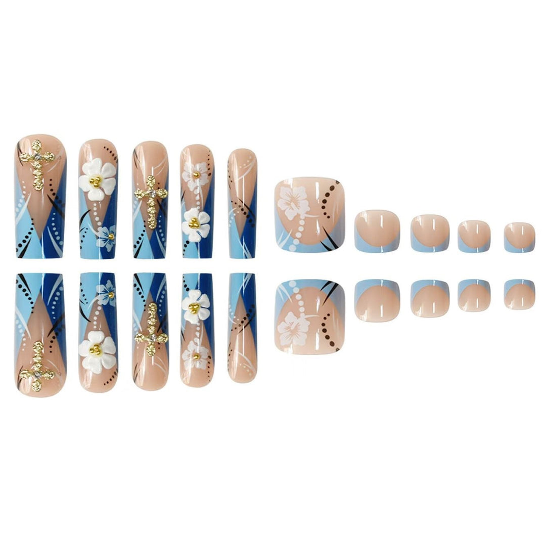 Floral Design Acrylic Nail Extensions Stornfield
