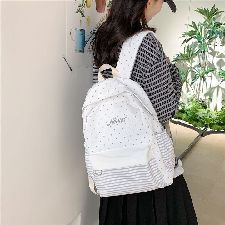 Polka Dot Print Casual Backpack Stornfield
