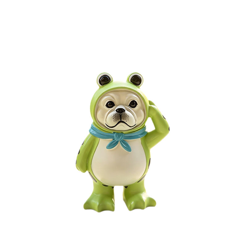 Decorative dog figure with frog motif Stornfield
