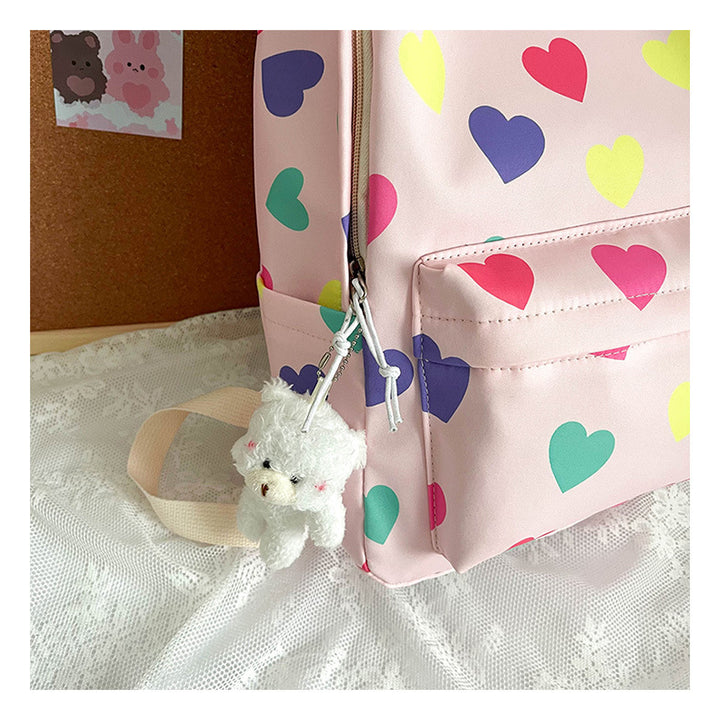 Heart-Patterned Casual Backpack Stornfield
