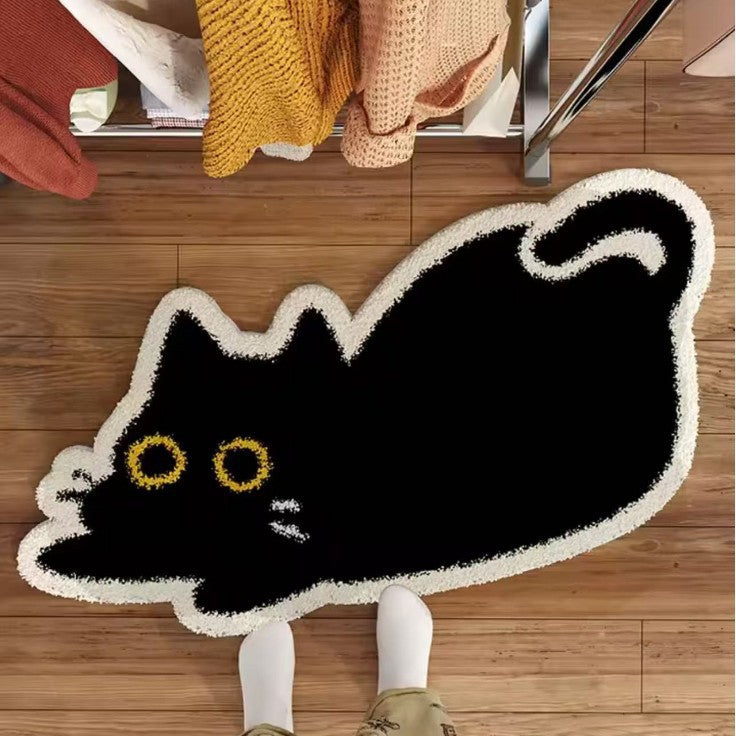 Cute Cat-Themed Plush Area Rug