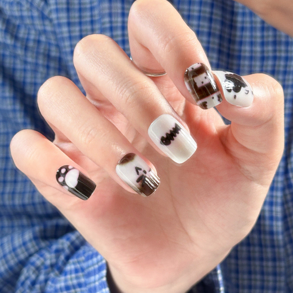 Decorative Character-Themed Press-On Nails with 3D Elements Stornfield