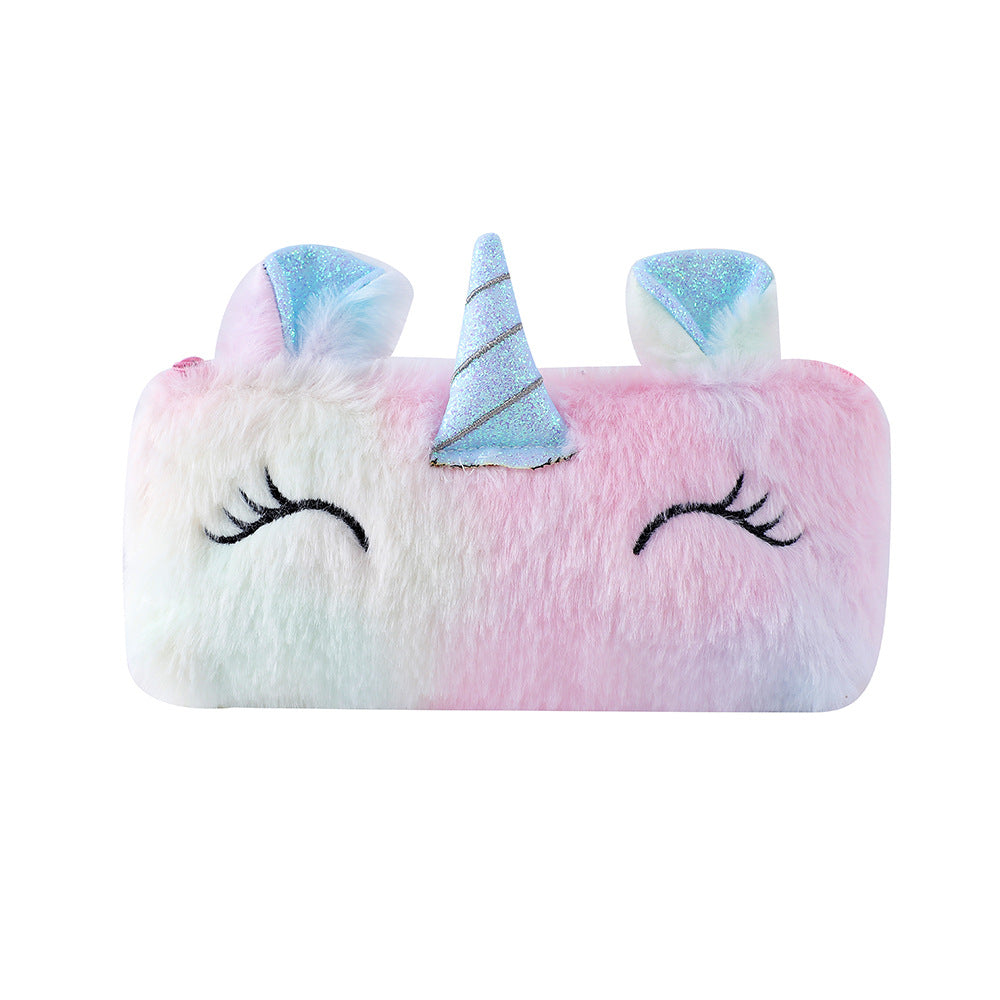 Plush Unicorn-Themed Pencil Case