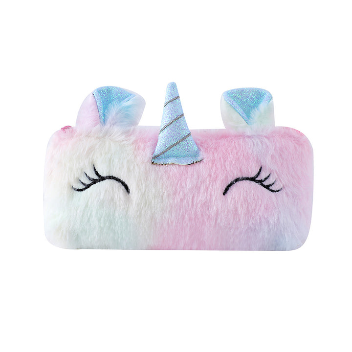 Plush Unicorn-Themed Pencil Case