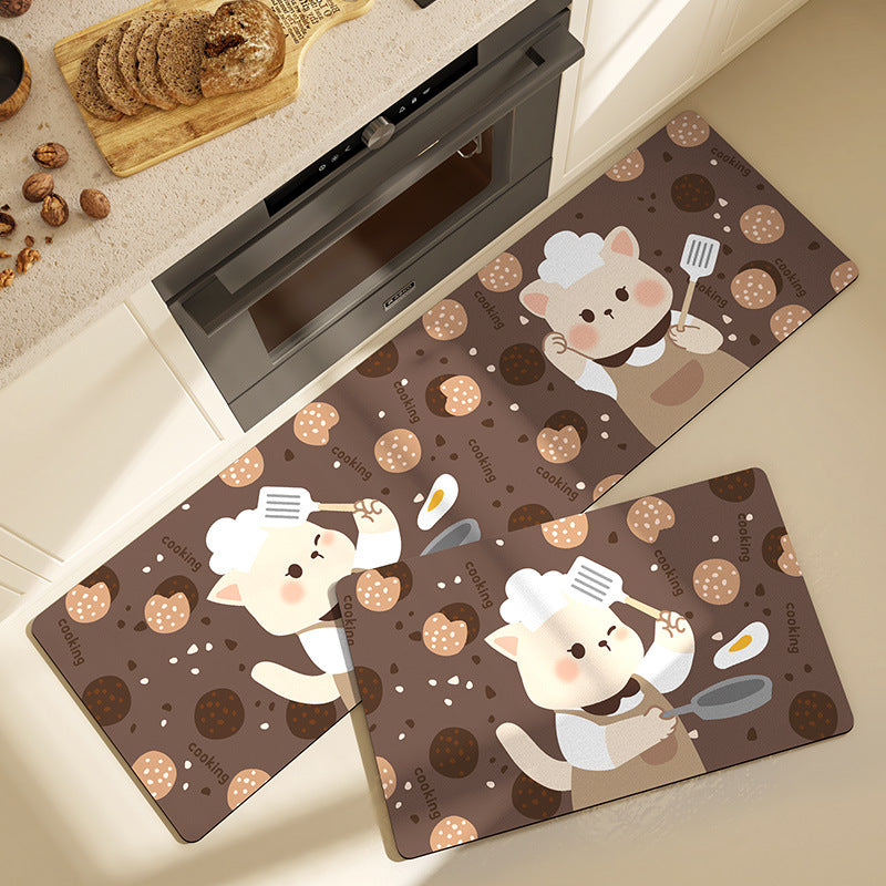 Cartoon-Themed Anti-Fatigue Kitchen Mat