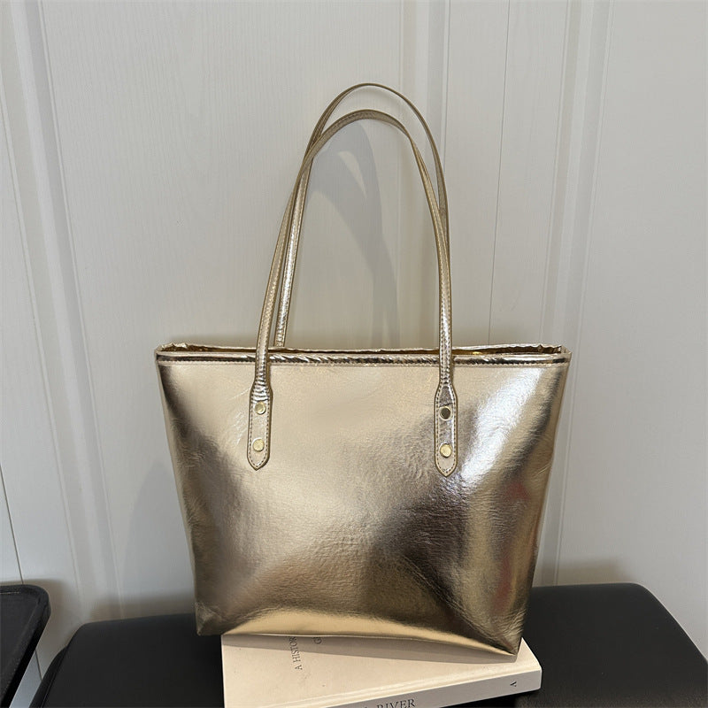 Sleek Patent Leather Tote