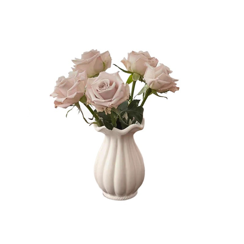 Ribbed Ceramic Flower Vase Stornfeild