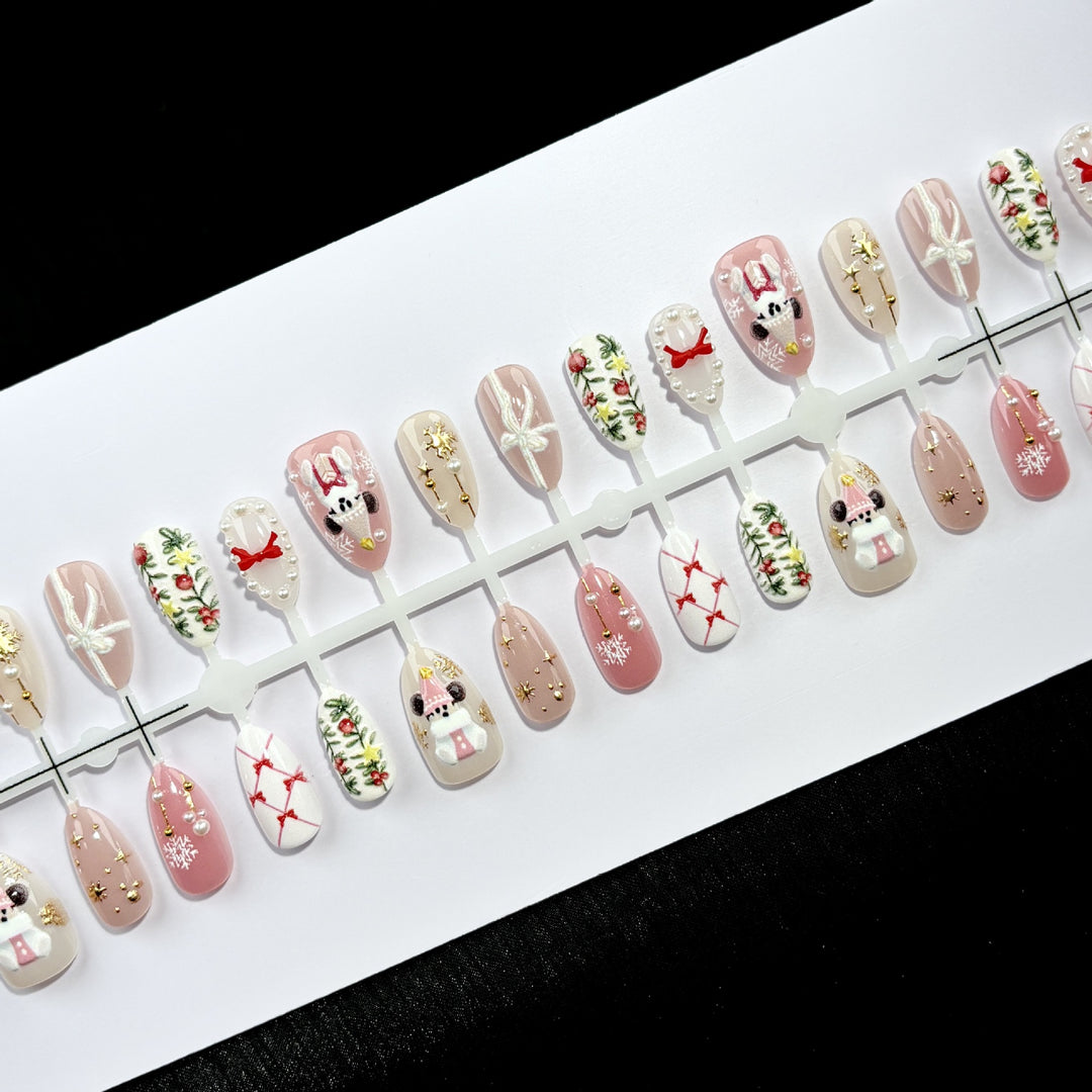 Festive Themed Holiday Press-On Nail Set