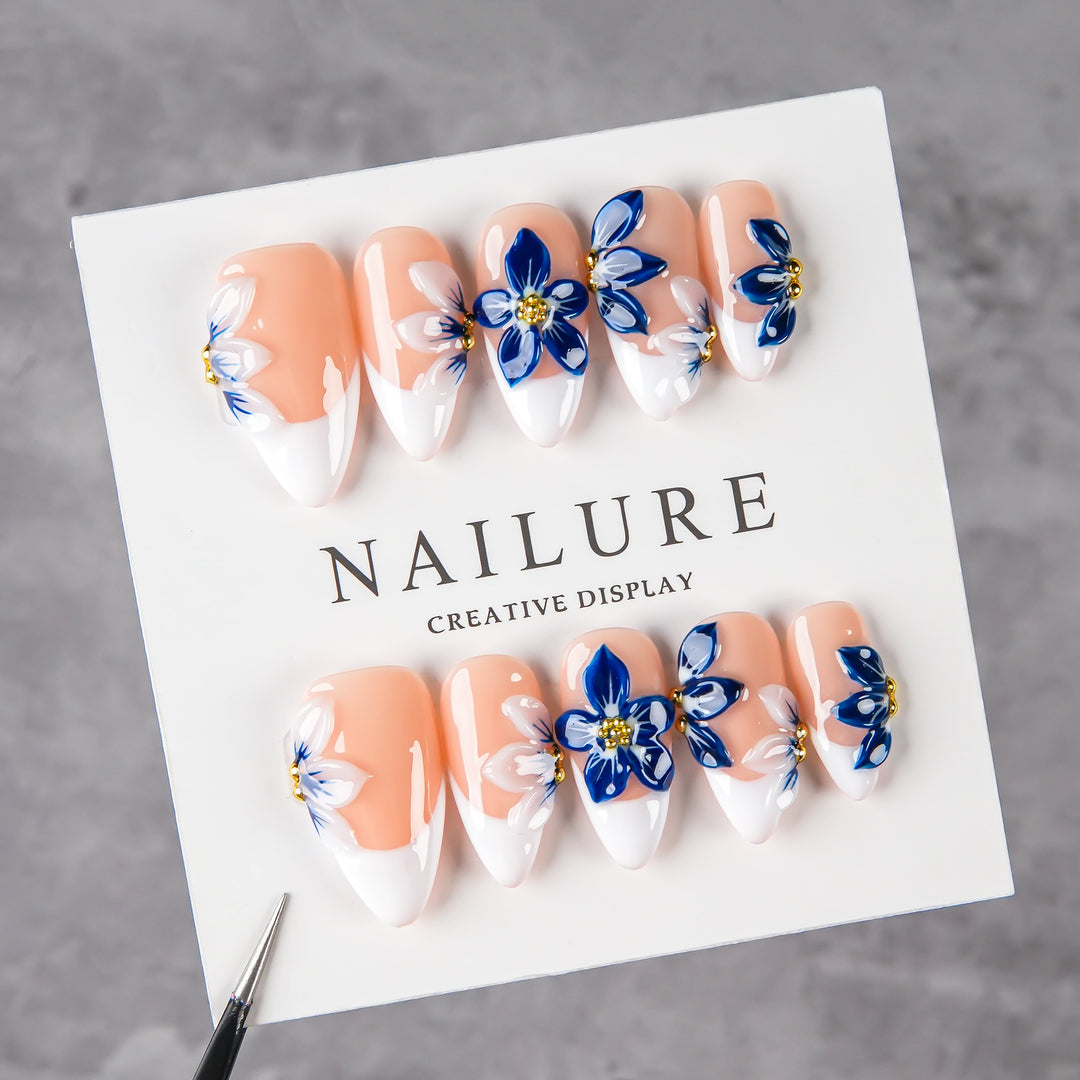 Floral Design Press-On Nails