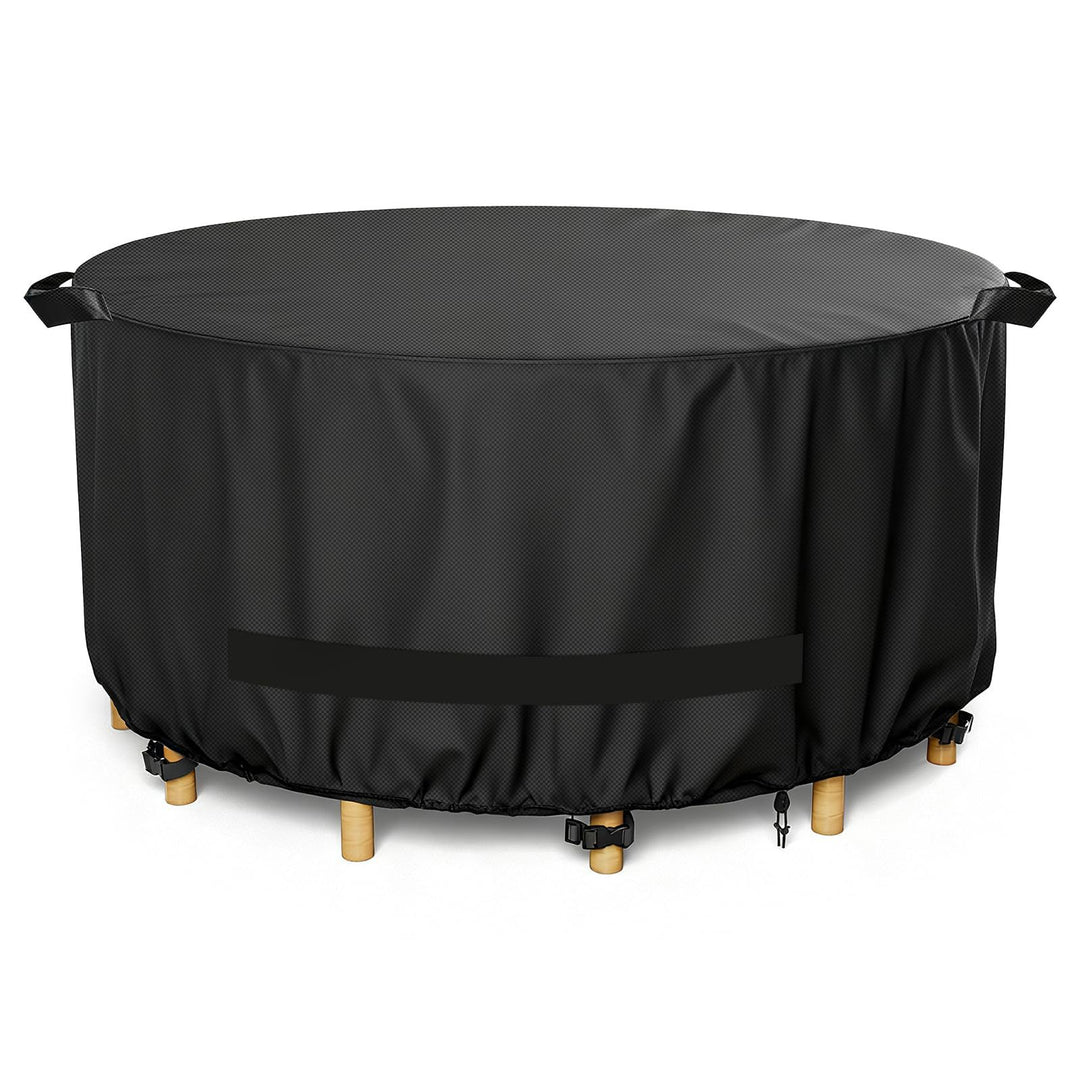 Protective cover for round garden tables with breathable material Stornfield