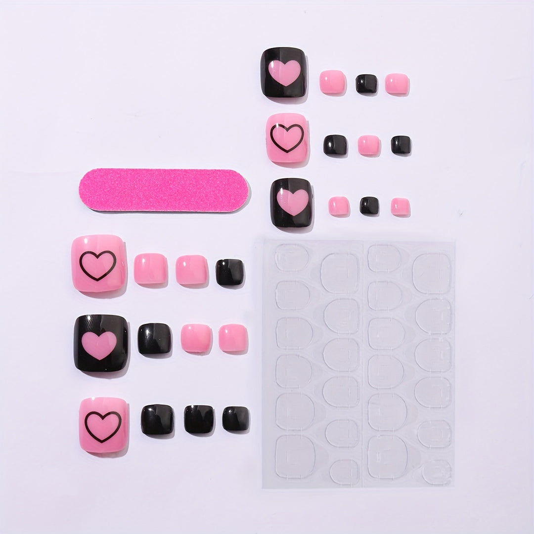 Creative Nail Art Set with Heart Patterns Stornfield