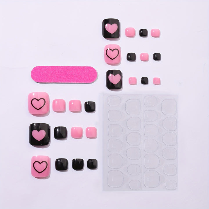 Creative Nail Art Set with Heart Patterns Stornfield
