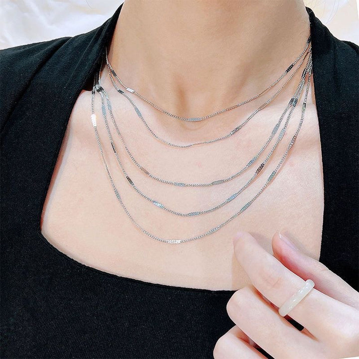 Layered Silver Chain Necklace Stornfield