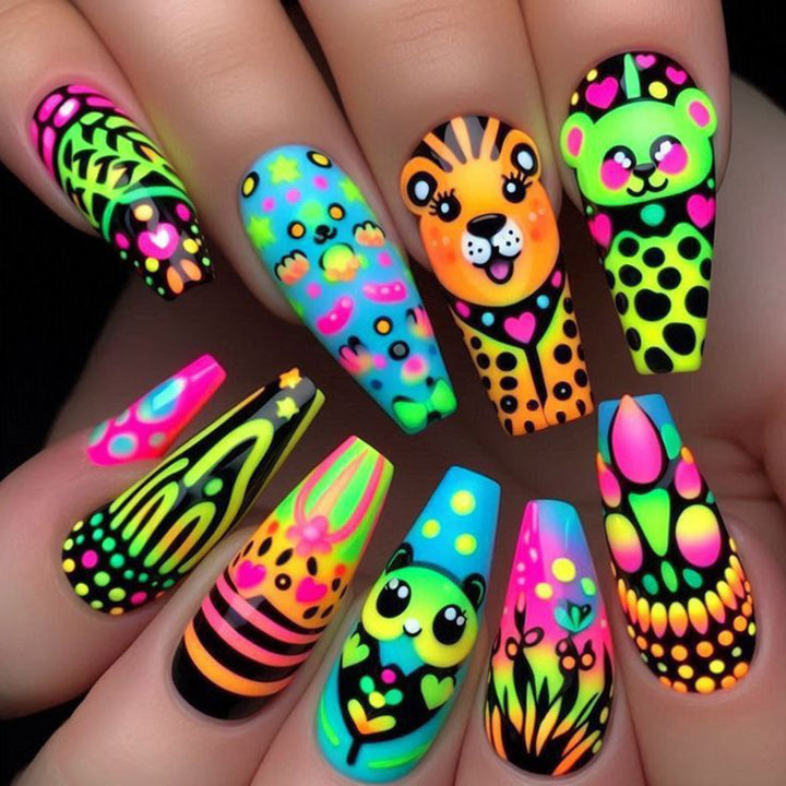 Elaborate nail art with animal motifs Stornfield