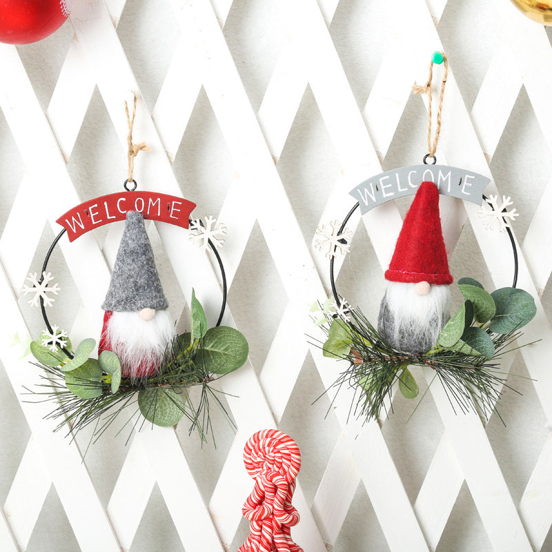Decorative Christmas wreath with gnome motif Stornfield