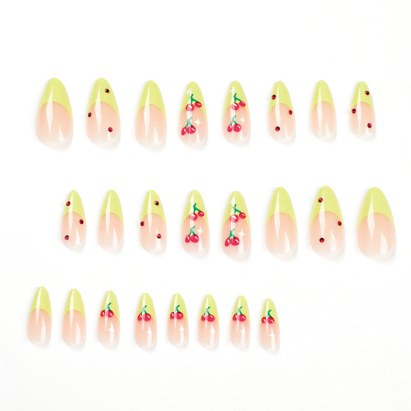 Artful Press-On Nails with Fruity Design Stornfield