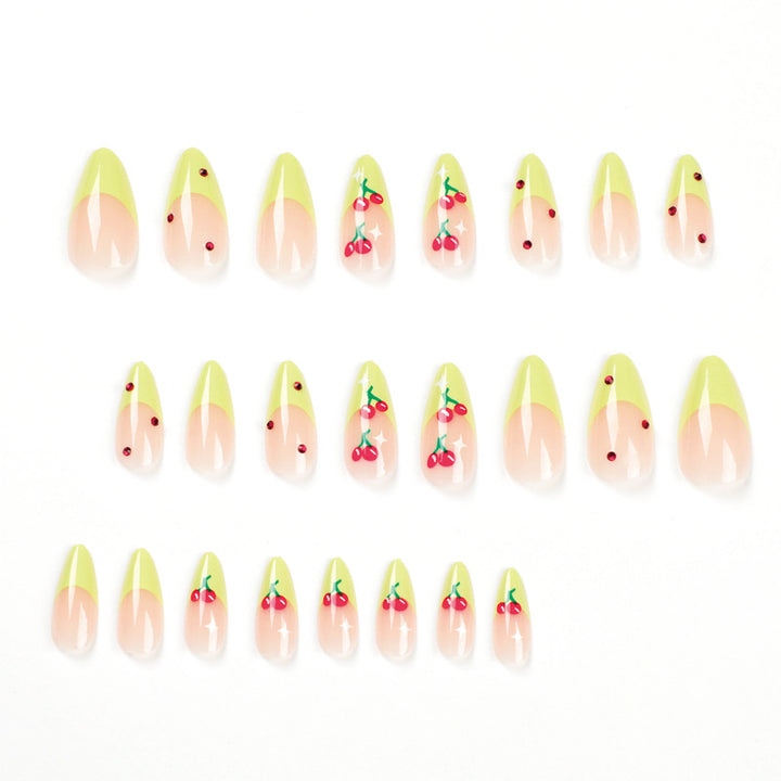 Artful Press-On Nails with Fruity Design Stornfield