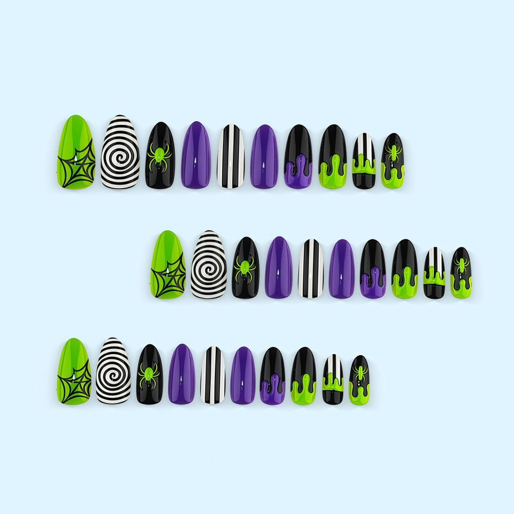 Halloween Art Nail Set with Spider and Ghost Design Stornfield