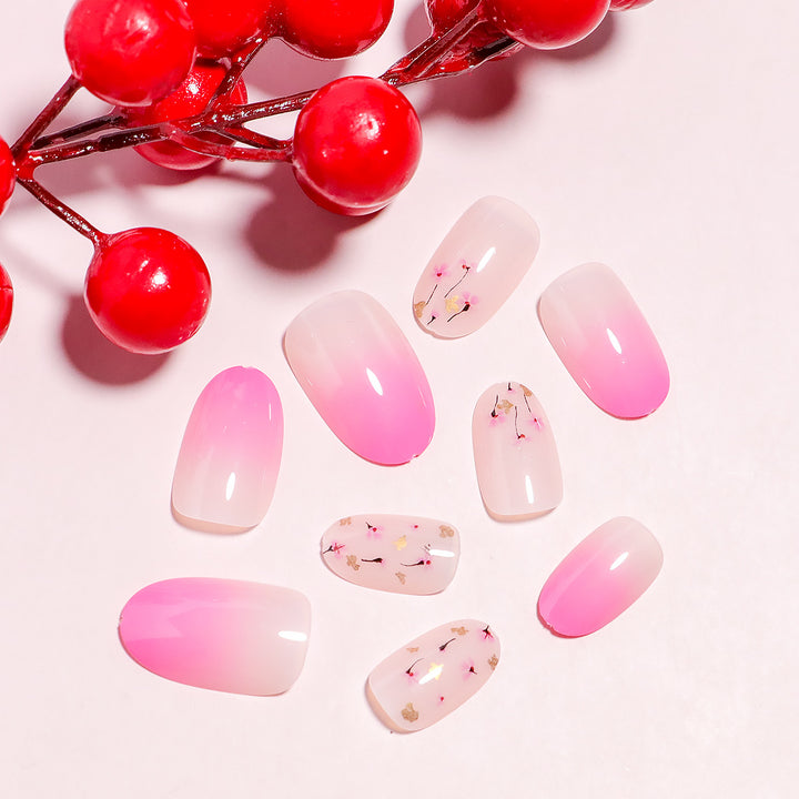 DIY Press-On Nail Art Set with Flower Design Stornfield