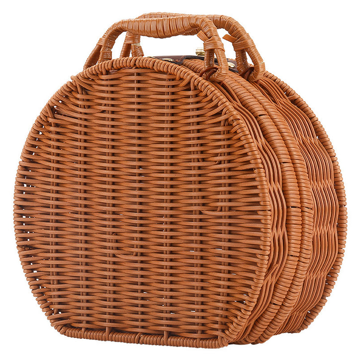 Women Round Wicker Handbag Stornfield