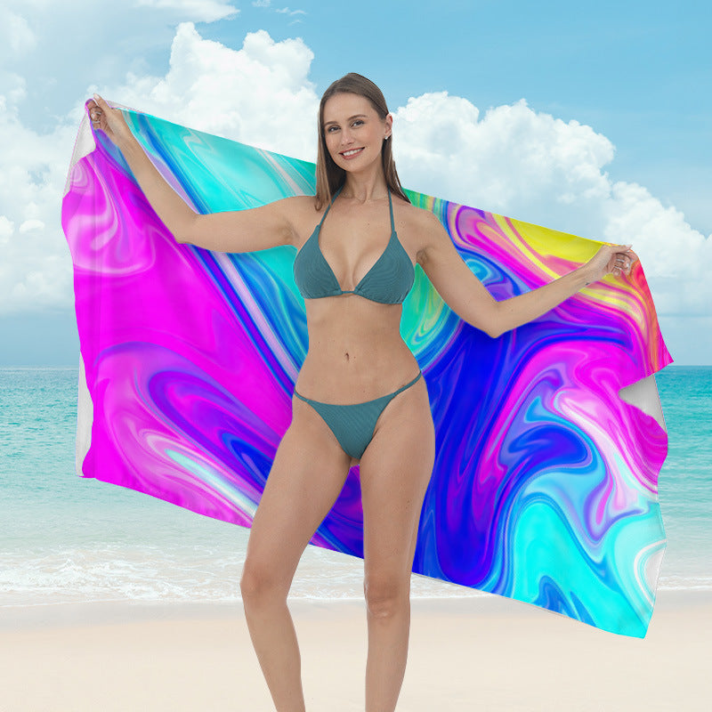 Beach towel with vibrant tropical plant motif Stornfield