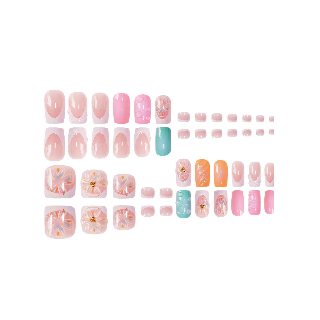 3D Floral Decorative Press-On Nails Set Stornfield