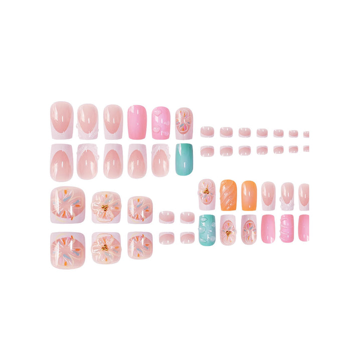 3D Floral Decorative Press-On Nails Set Stornfield