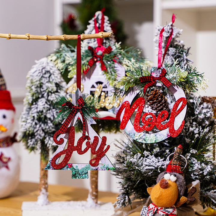 Decorative wooden sign with Christmas message Stornfield