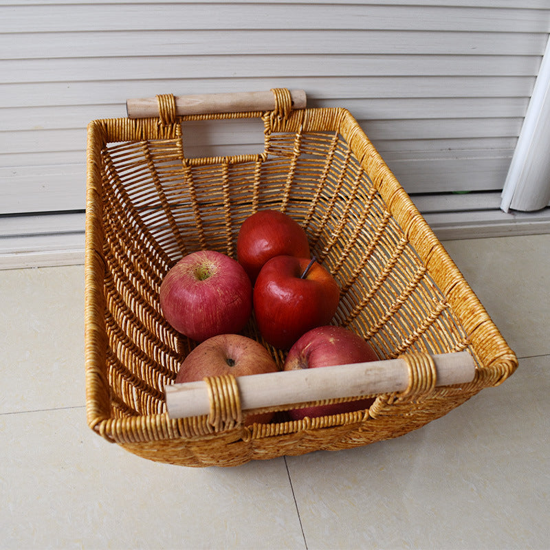 Handcrafted Wicker Storage Basket with Handles Stornfield