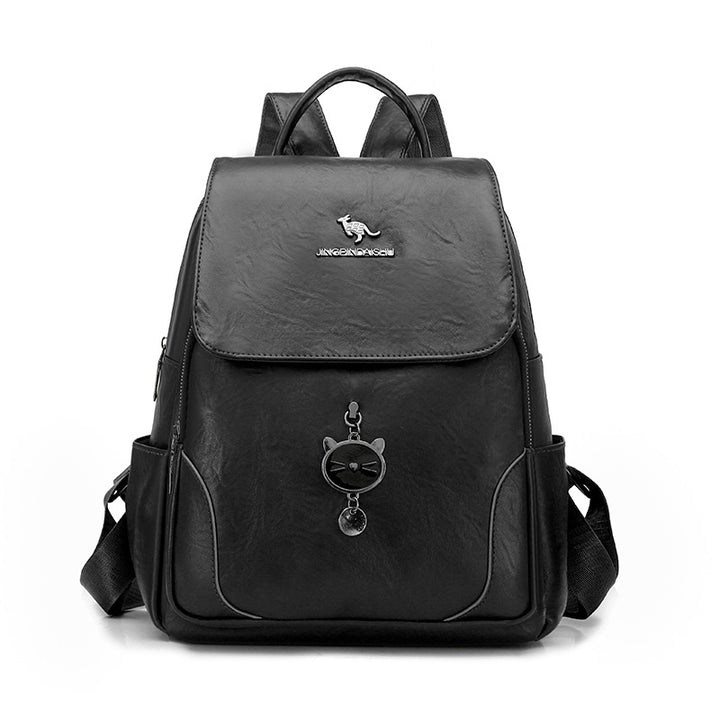 Cute Cat-Themed Leather Backpack Stornfield