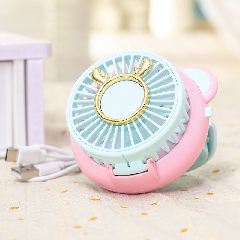 Women's Portable Mini Fan with Integrated Mirror and Spray Function Stornfield