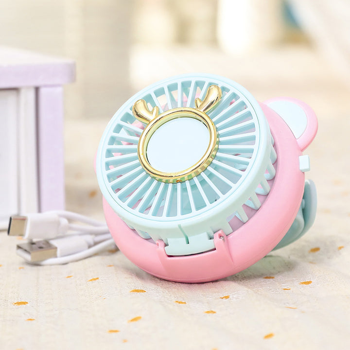 Women's Portable Mini Fan with Integrated Mirror and Spray Function Stornfield