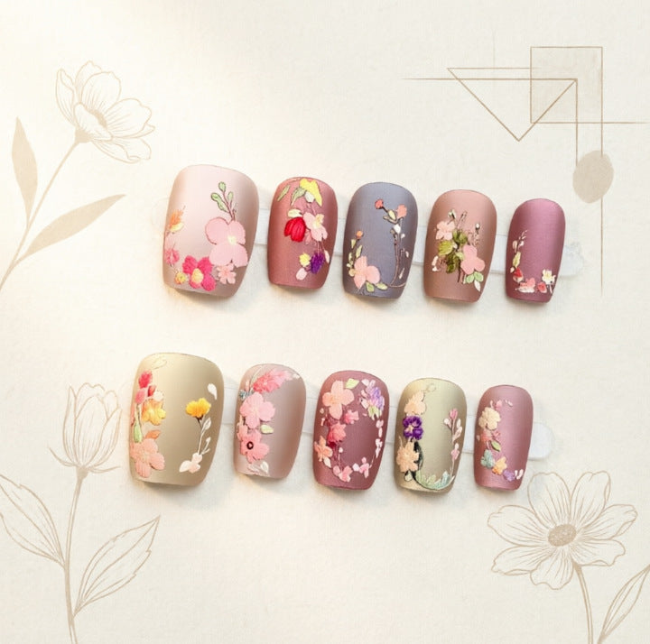 Art nail design with floral motifs Stornfield