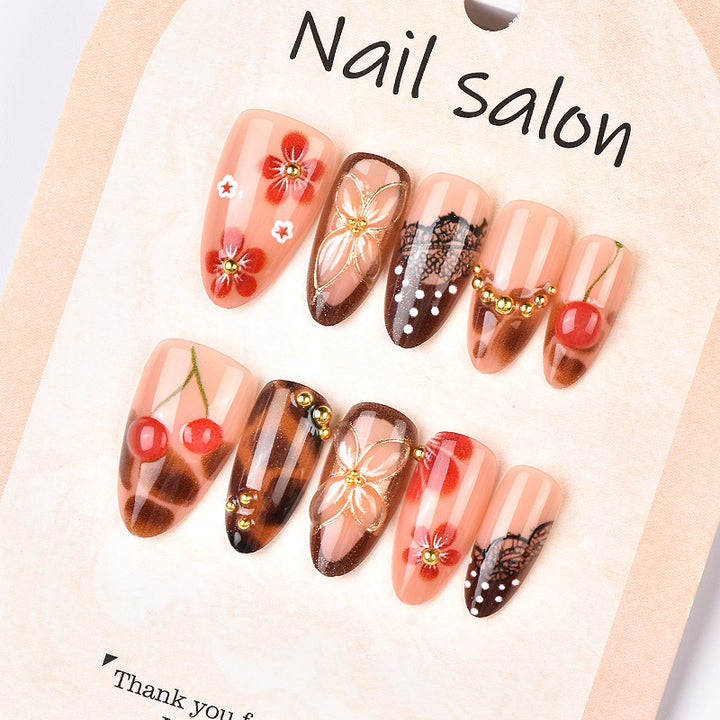 Artistic Cherry Blossom Press-On Nail Art Stornfield